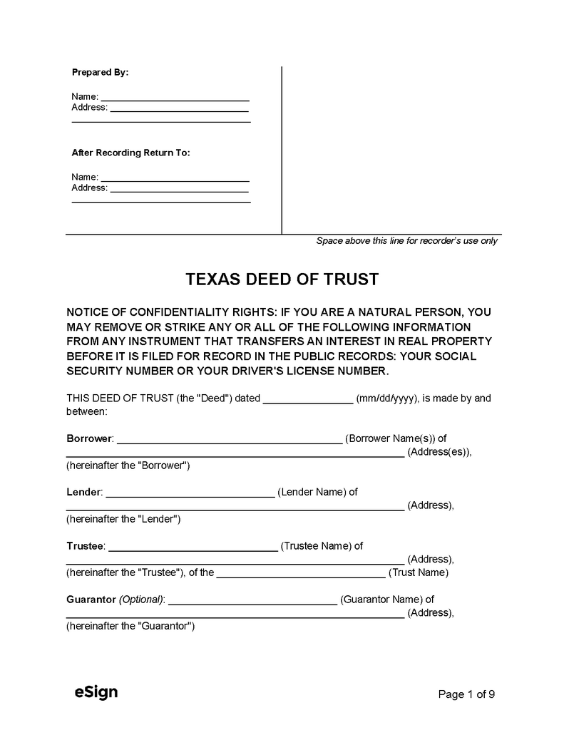 Texas Odometer Declaration - Submit and Use This PDF